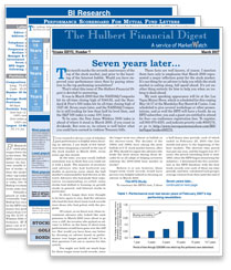 példa oldalak a Hulbert Financial Digest