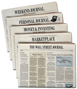Wall Street Journal Diffe Sections Available